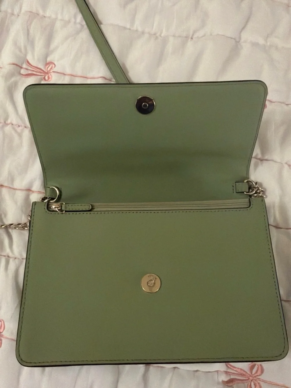 Michael Kors Olive Green Crossbody with Gold Chain